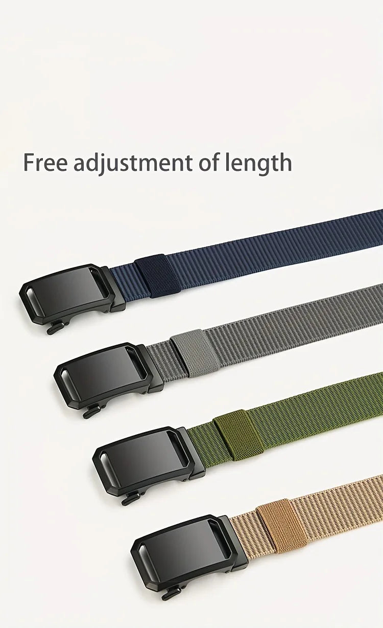 Automatic Buckle Tactical Belt | Durable Canvas Waist Belt for Men Outdoor, Hunting, Training, Casual Wear