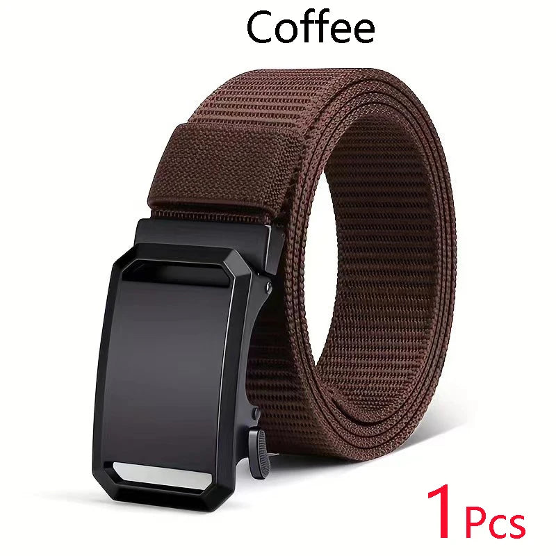 Automatic Buckle Tactical Belt | Durable Canvas Waist Belt for Men Outdoor, Hunting, Training, Casual Wear