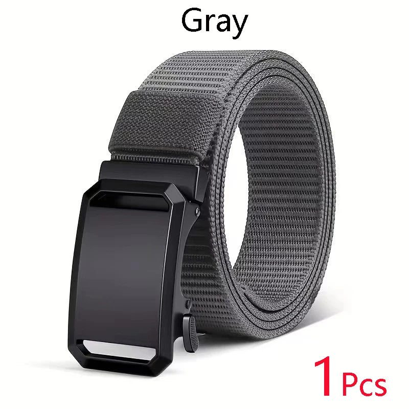 Automatic Buckle Tactical Belt | Durable Canvas Waist Belt for Men Outdoor, Hunting, Training, Casual Wear