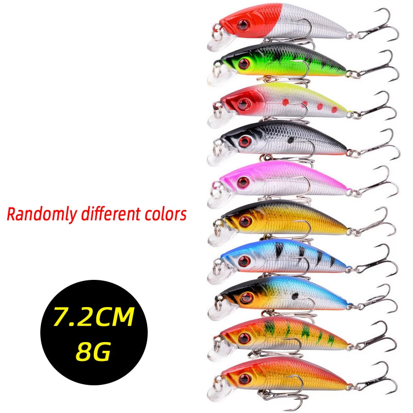 Fishing Lure Set 3/5/8 Pcs Random Minnow Crankbait Artificial Wobble Baits