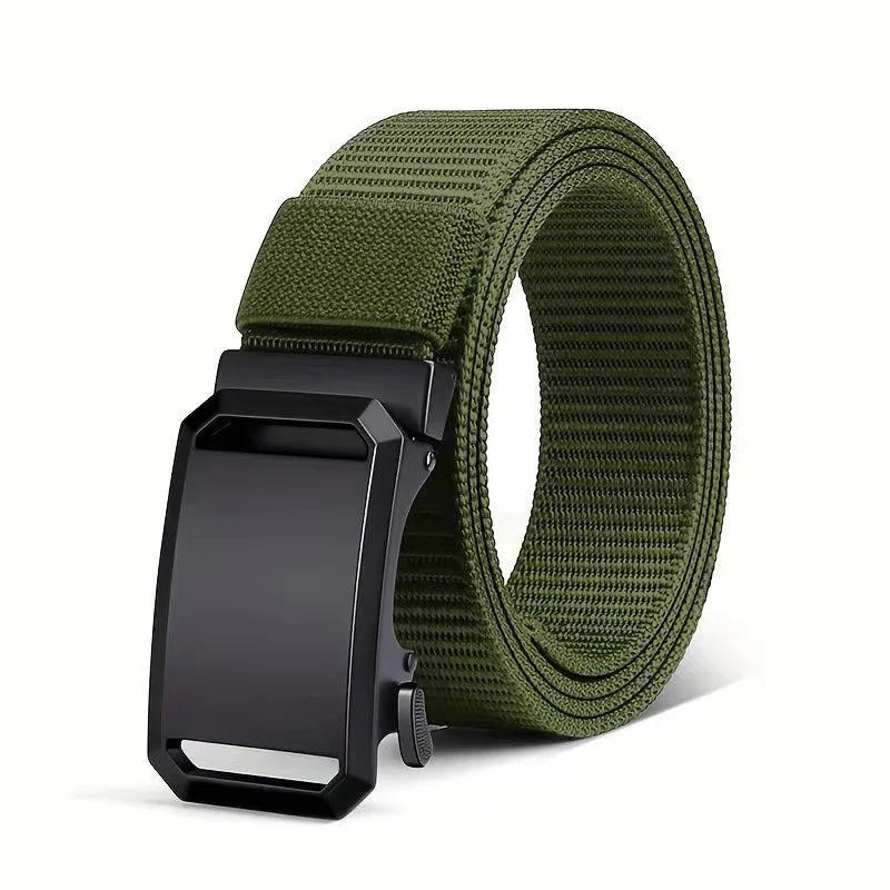 Automatic Buckle Tactical Belt | Durable Canvas Waist Belt for Men Outdoor, Hunting, Training, Casual Wear