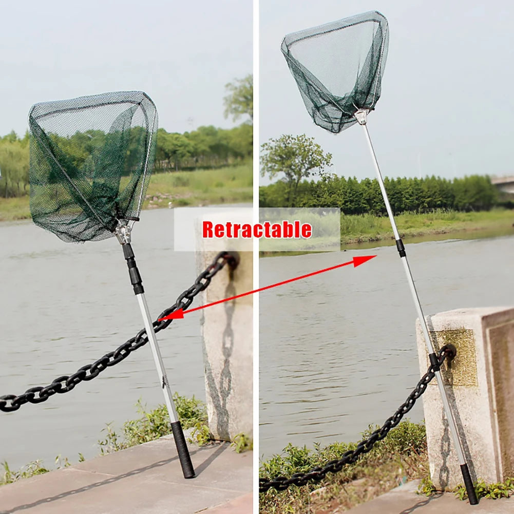 Telescopic Aluminum Fishing Landing Net | Durable Folding Mesh Net for Safe Catch & Release (55cm / 130cm / 190cm)
