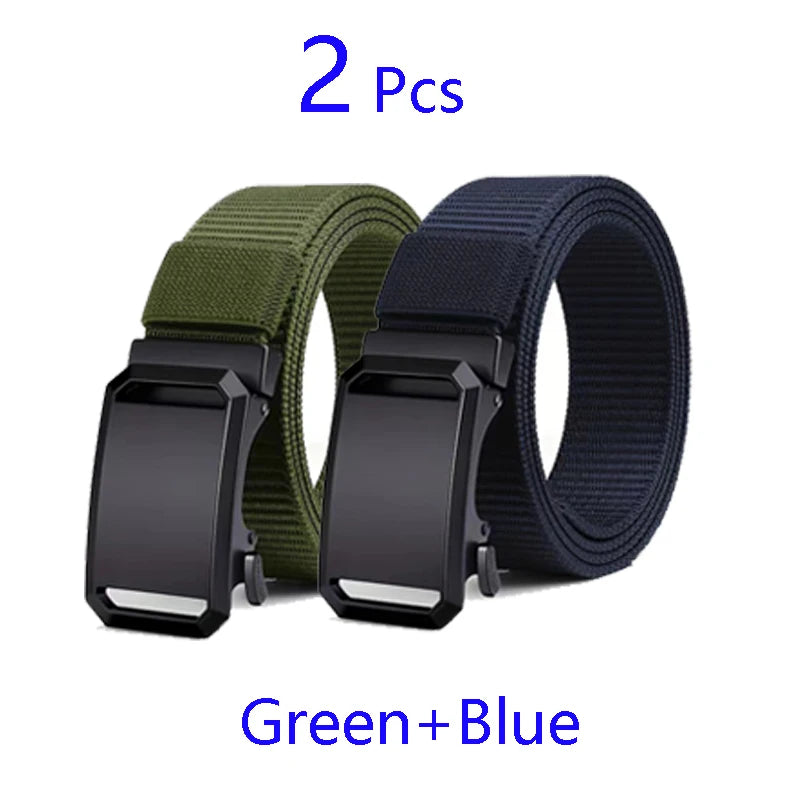 Automatic Buckle Tactical Belt | Durable Canvas Waist Belt for Men Outdoor, Hunting, Training, Casual Wear