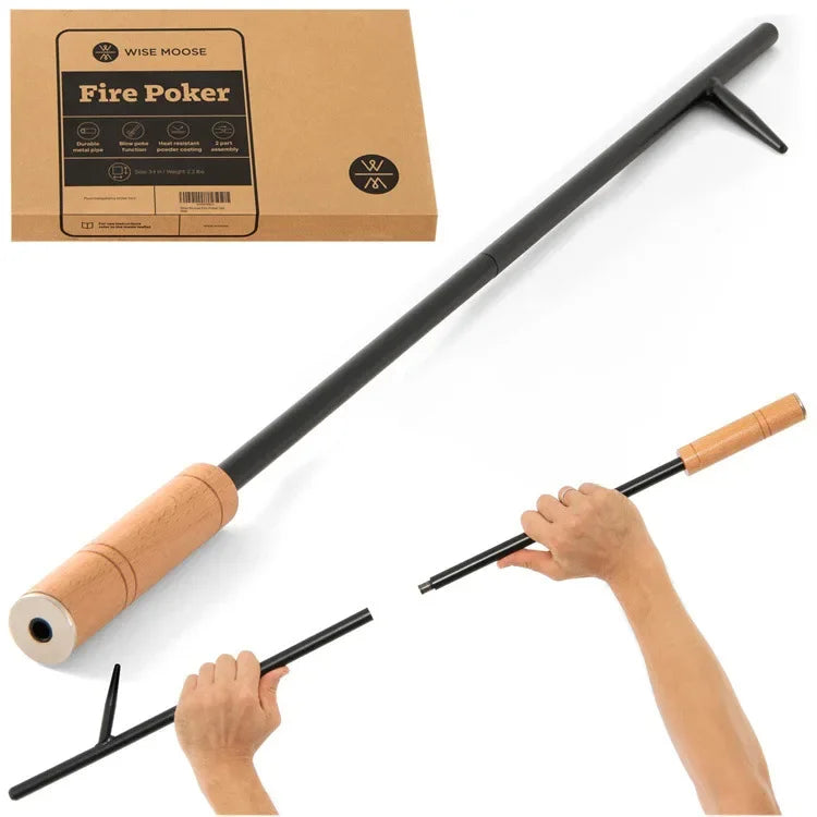 Heavy Duty 80cm Steel Fireplace Poker Stick | Fire Hook for Campfire, Bonfire & Wood Stove
