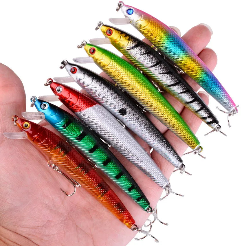 Fishing Lure Set 3/5/8 Pcs Random Minnow Crankbait Artificial Wobble Baits