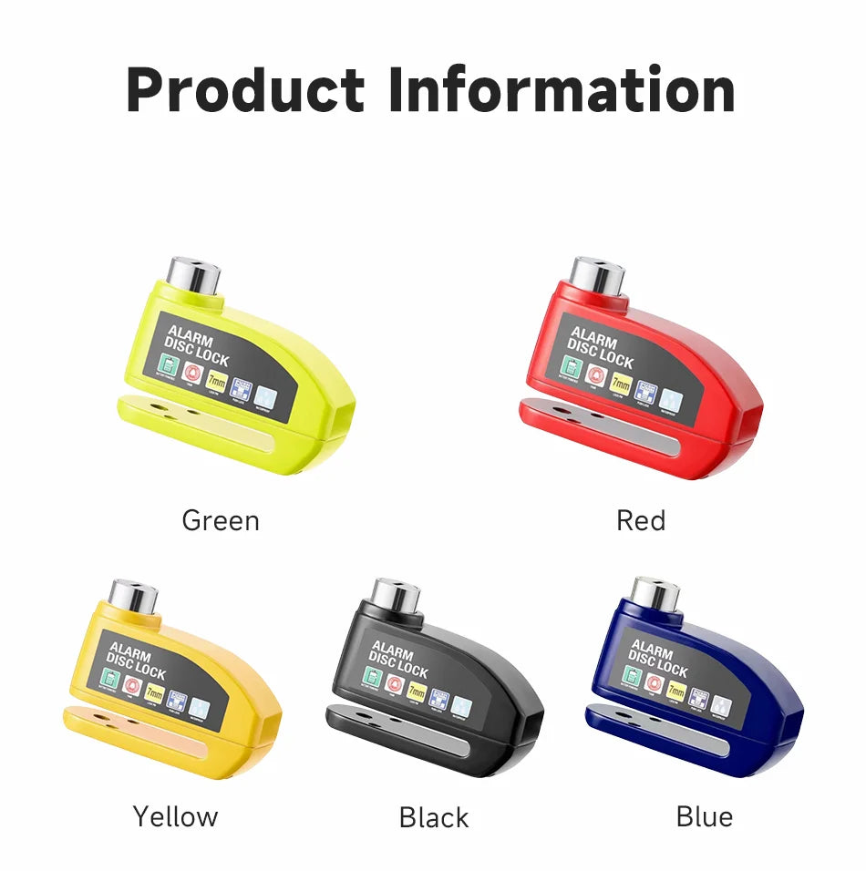 Waterproof Alarm Disc Lock – Metal Anti-Theft Brake Lock