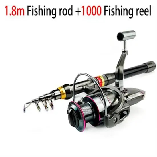 Carbon Fiber Telescopic Fishing Rod & Spinning Reel Combo