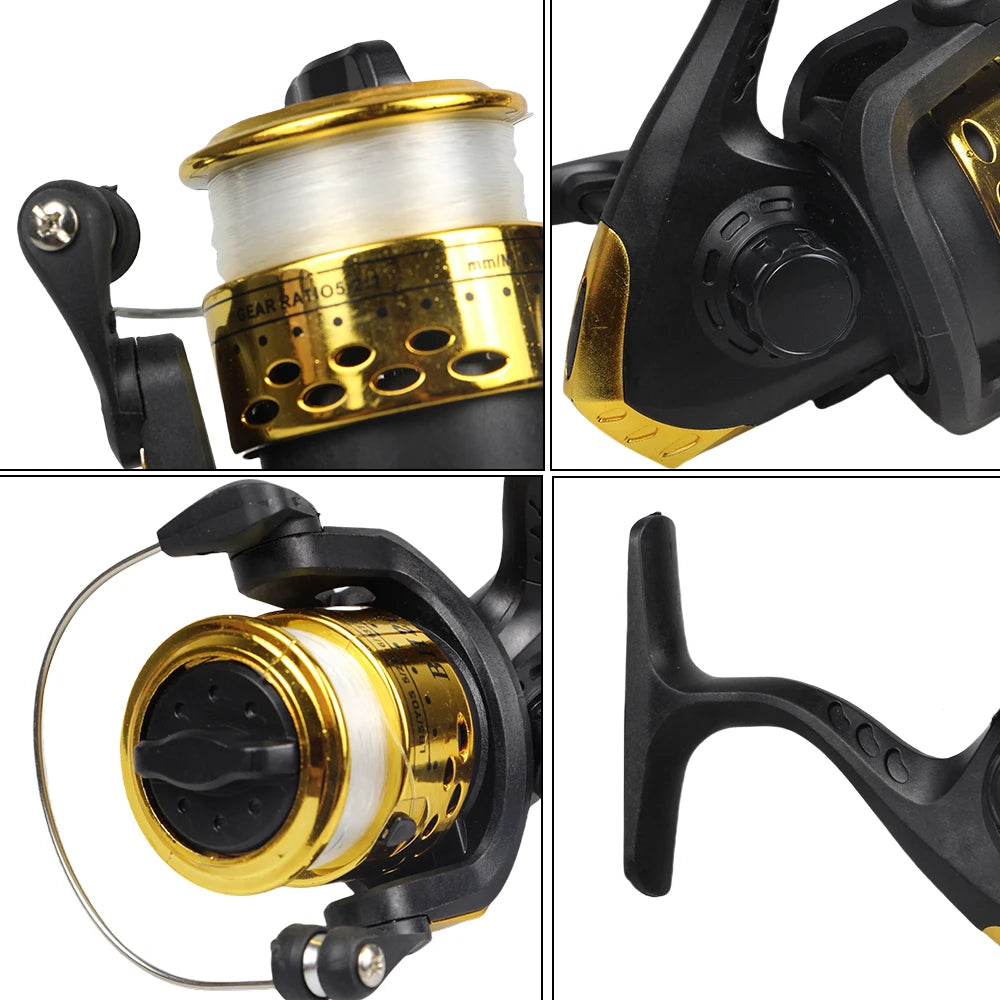 Santa King Fishing Rod Reel Combo Kit | Telescopic Travel Fishing Pole with Spinning Reel, Baits & Hooks