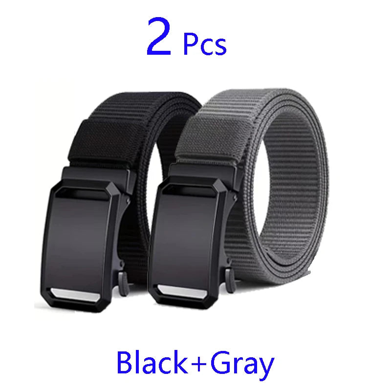 Automatic Buckle Tactical Belt | Durable Canvas Waist Belt for Men Outdoor, Hunting, Training, Casual Wear