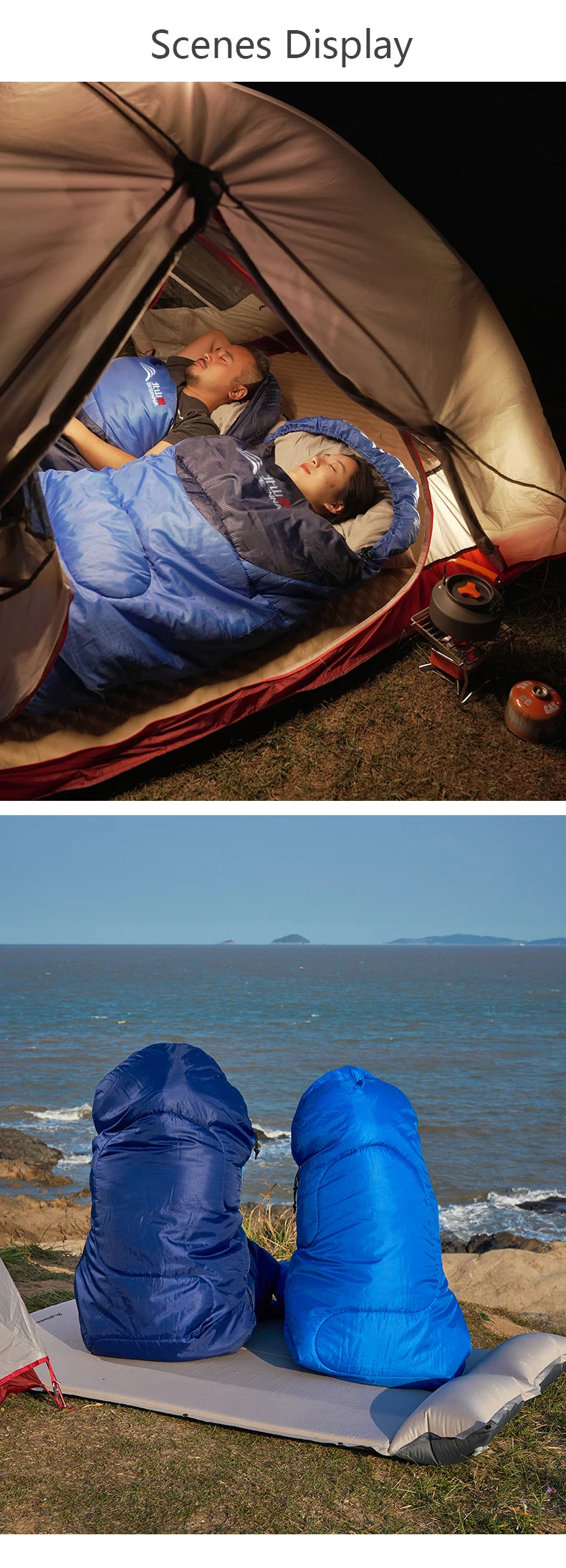 BISINNA Ultralight Waterproof Sleeping Bag | Winter Warm Envelope Backpacking Bag for Camping, Hiking & Travel