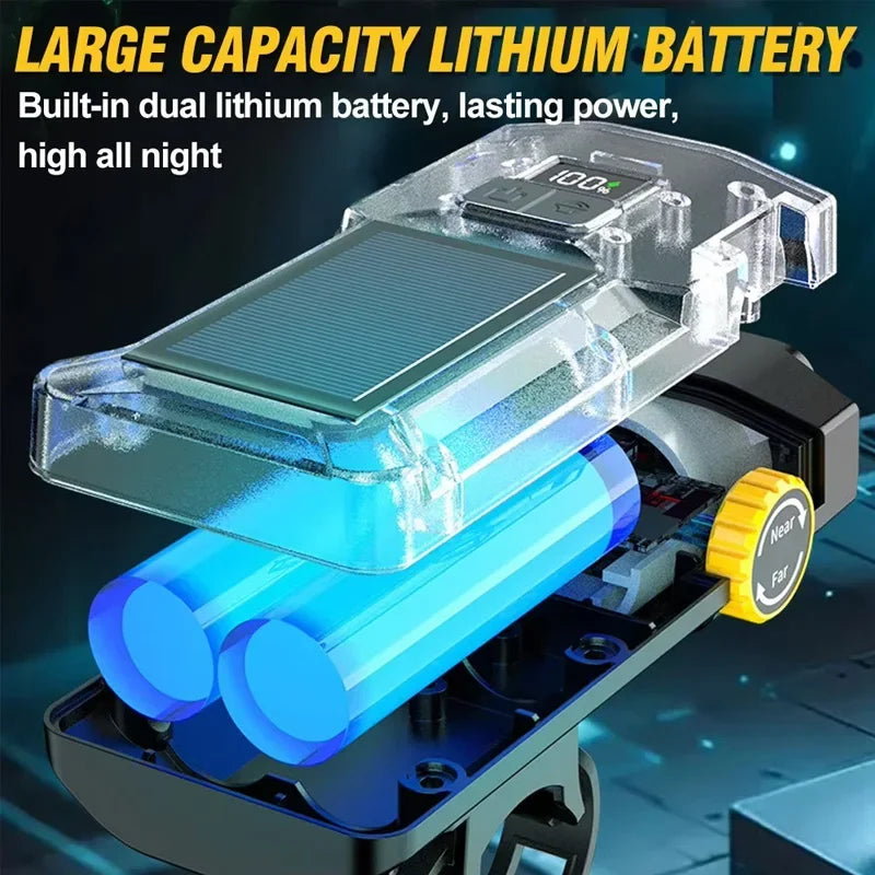000mAh 2000LM Solar Powered Bike Light