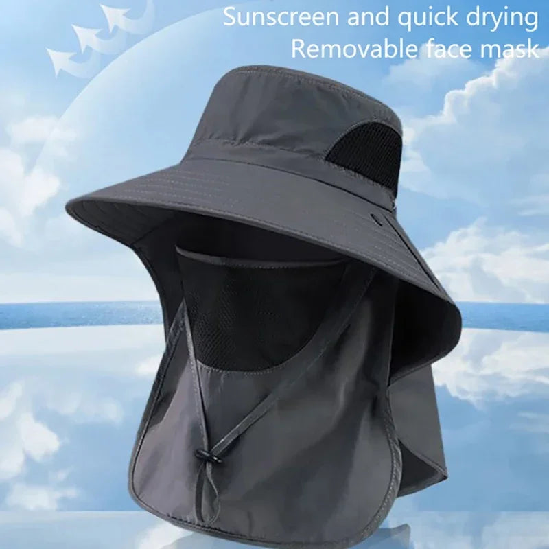 Summer Sun Hat with UV Protection | Outdoor Fishing, Hiking, Camping Bucket Cap with Neck Flap for Men & Women