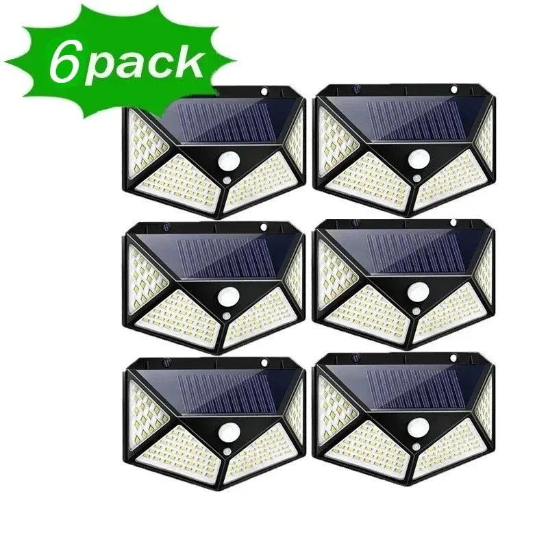 Solar Motion Sensor Wall Lights – 100 LED Outdoor Security Lamps