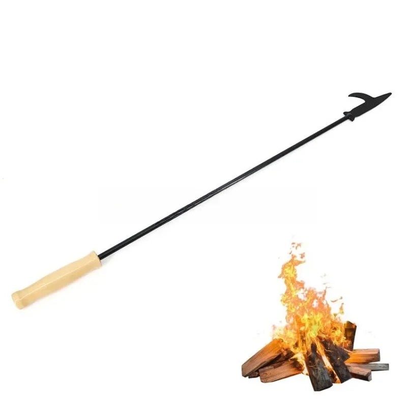 Heavy Duty 80cm Steel Fireplace Poker Stick | Fire Hook for Campfire, Bonfire & Wood Stove