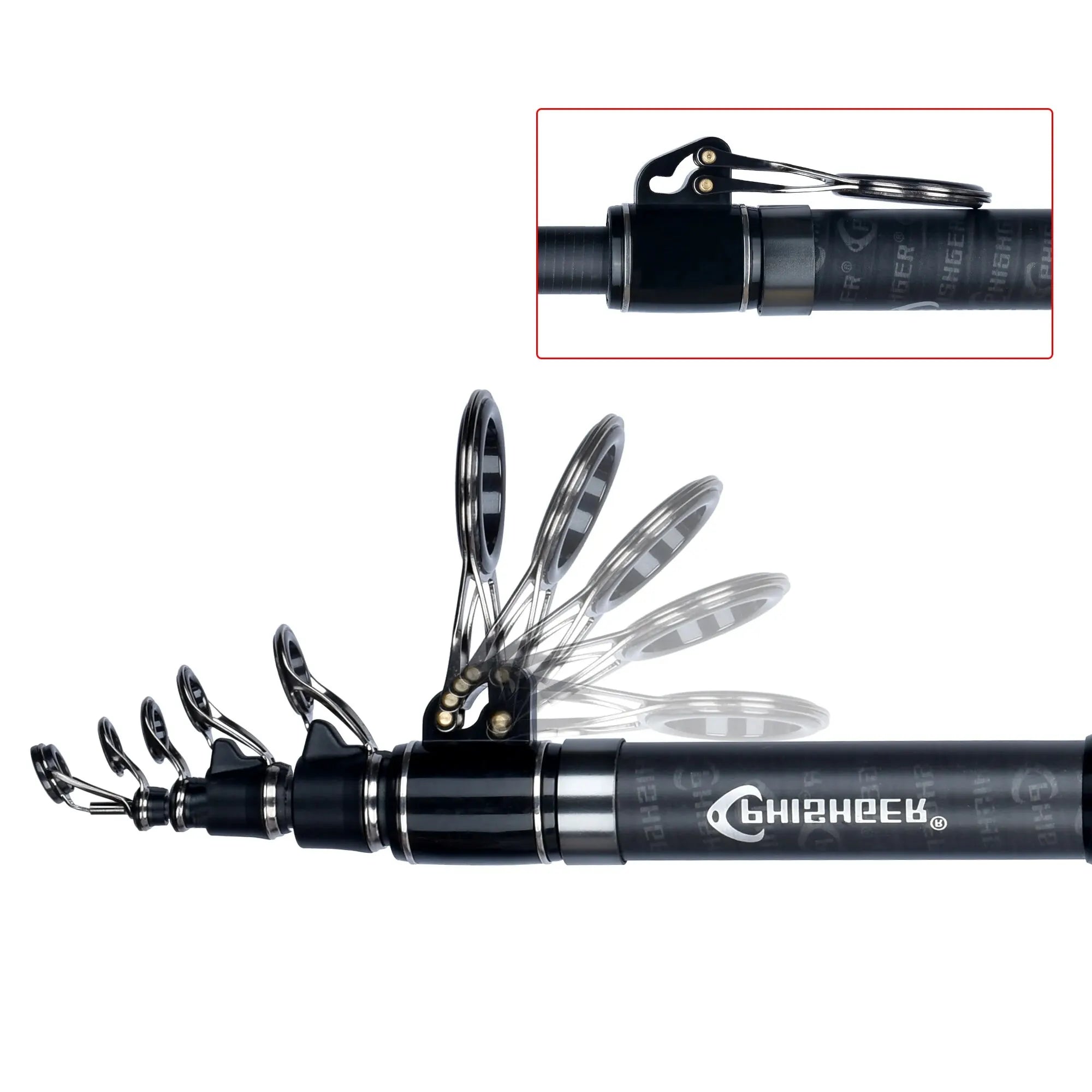 PHISHGER Telescopic Surf Spinning Rod Carbon Fiber Travel Surfcasting Fishing Pole