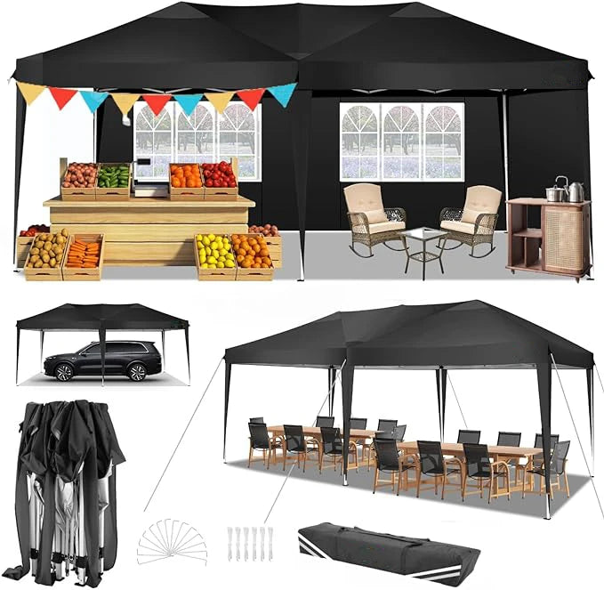 10x20 FT Pop Up Canopy Tent with 6 Sidewalls Waterproof Outdoor Event Shelter
