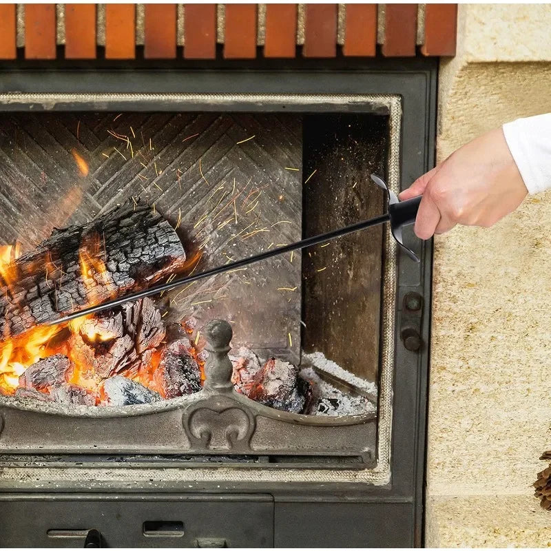 Heavy Duty 80cm Steel Fireplace Poker Stick | Fire Hook for Campfire, Bonfire & Wood Stove