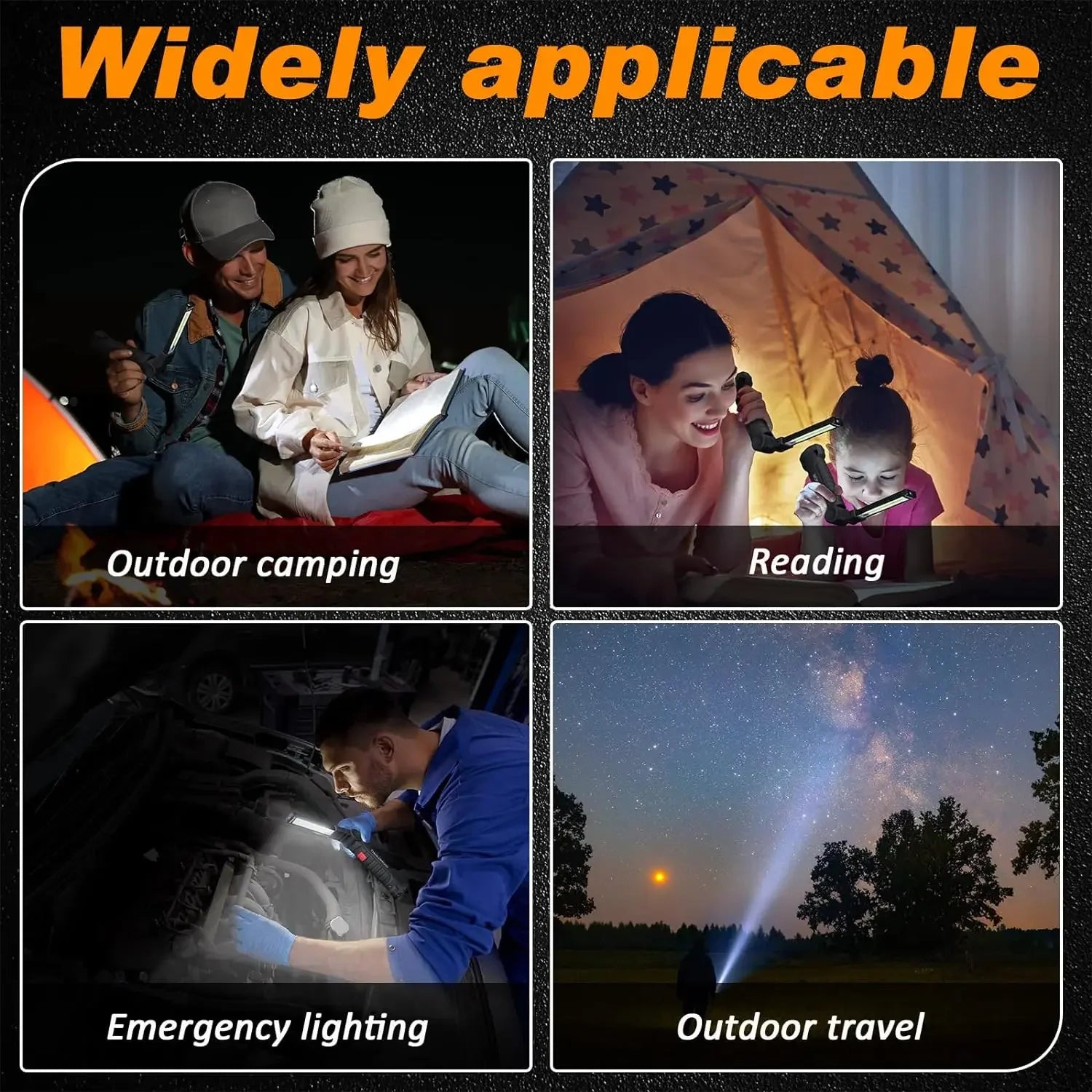 Rechargeable Work Light with Magnetic Base & Hook