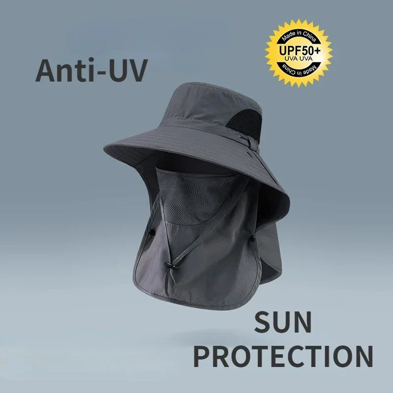 Summer UV Protection Sun Hat with Neck Flap | Outdoor Fishing, Hiking & Camping Bucket Cap