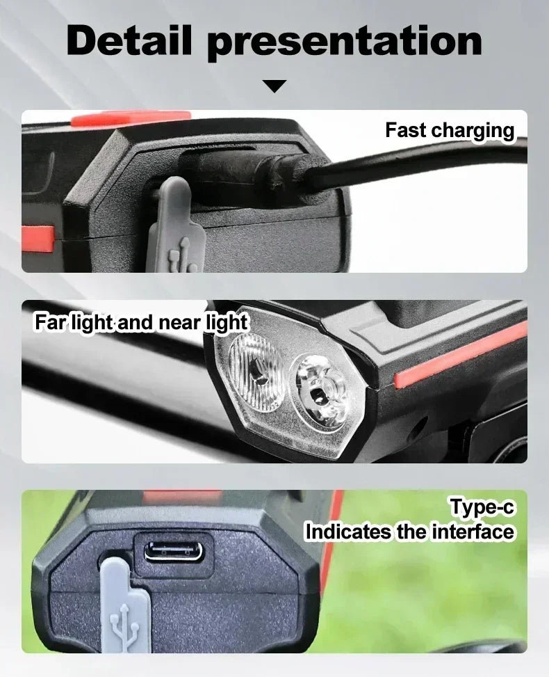 000mAh 2000LM Solar Powered Bike Light