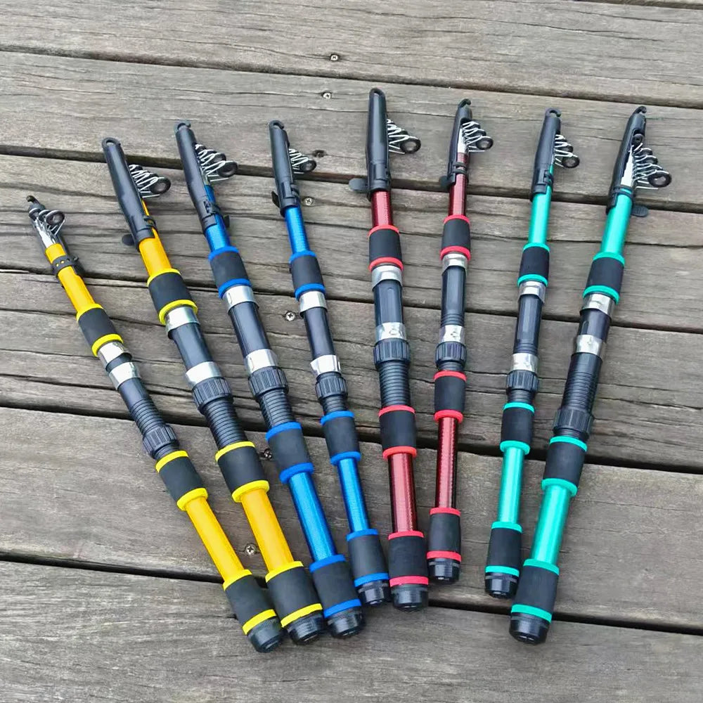 Santa King Fishing Rod Reel Combo Kit | Telescopic Travel Fishing Pole with Spinning Reel, Baits & Hooks