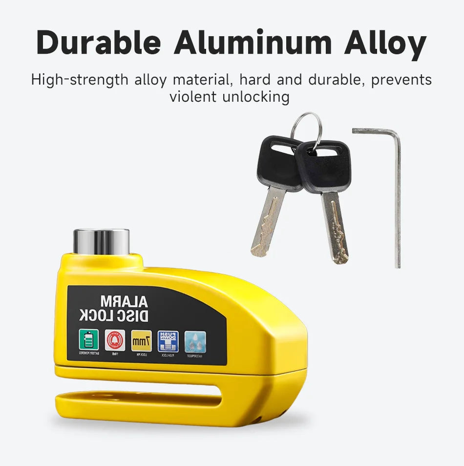 Waterproof Alarm Disc Lock – Metal Anti-Theft Brake Lock