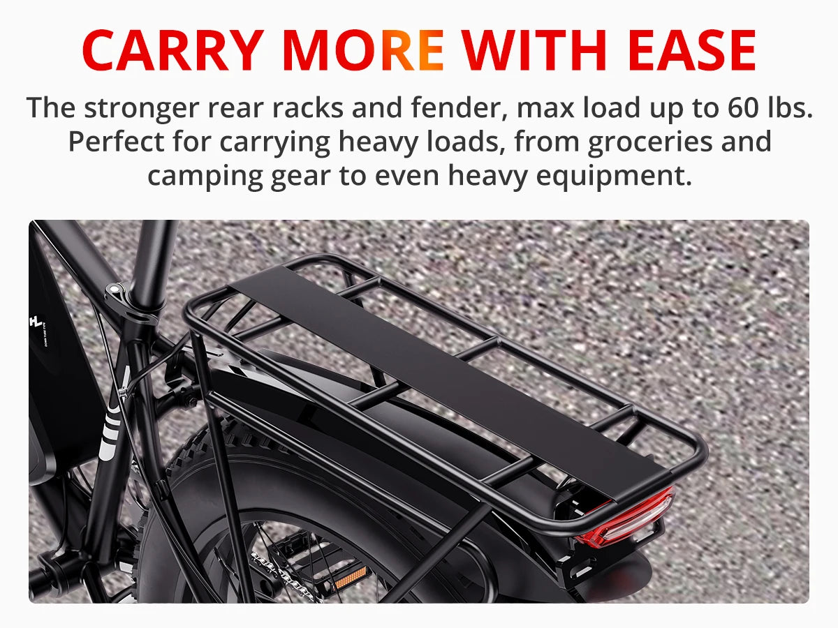 AMYET EB26 Electric Bike 1500W Peak 48V 15Ah 26" Fat Tire Mountain E-Bike for Adults