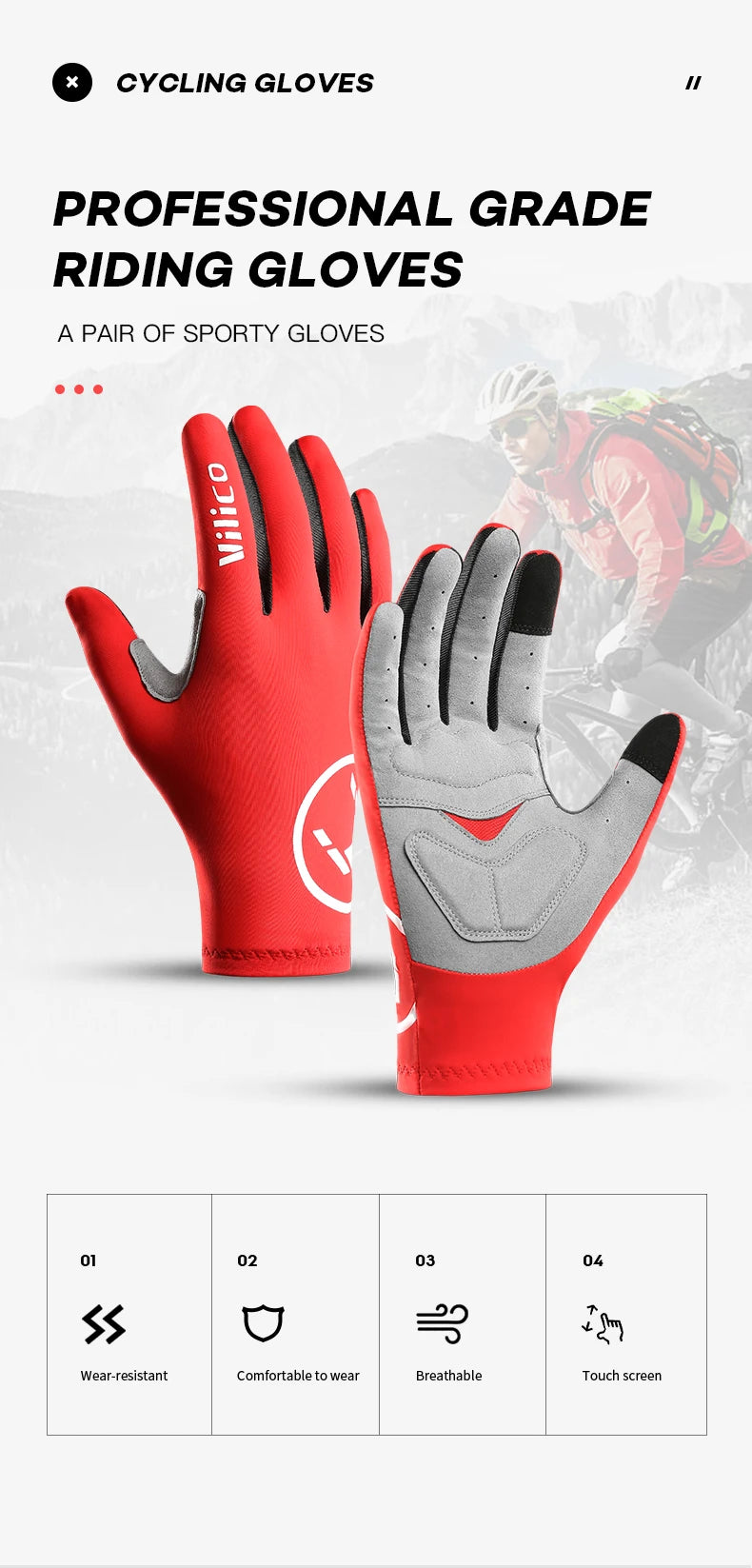 Touch Screen Cycling Gloves