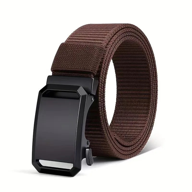 Automatic Buckle Tactical Belt | Durable Canvas Waist Belt for Men Outdoor, Hunting, Training, Casual Wear