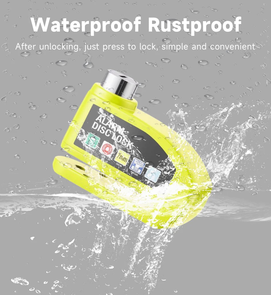 Waterproof Alarm Disc Lock – Metal Anti-Theft Brake Lock