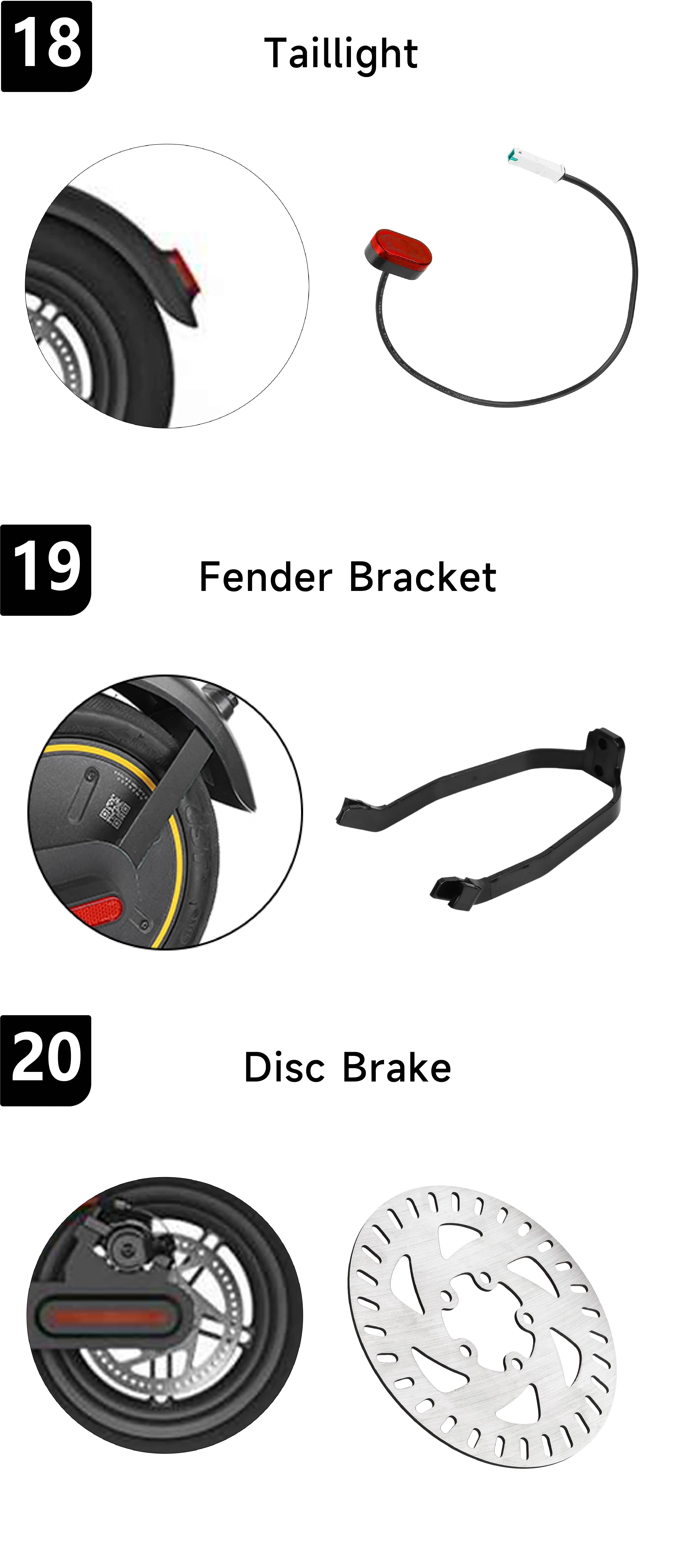 Electric Scooter Replacement Accessories