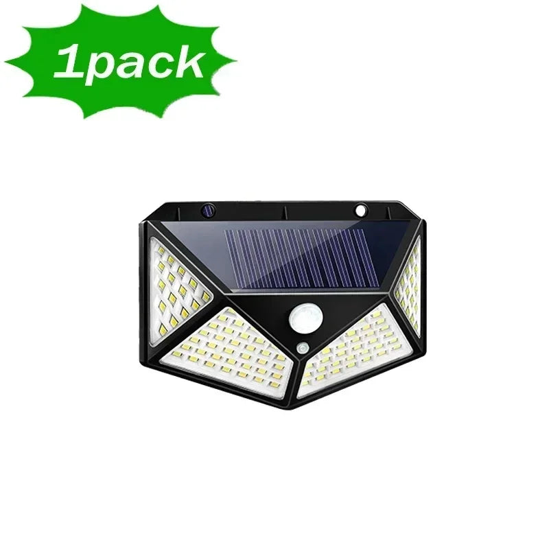 Solar Motion Sensor Wall Lights – 100 LED Outdoor Security Lamps