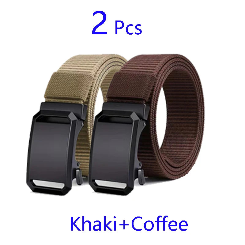 Automatic Buckle Tactical Belt | Durable Canvas Waist Belt for Men Outdoor, Hunting, Training, Casual Wear