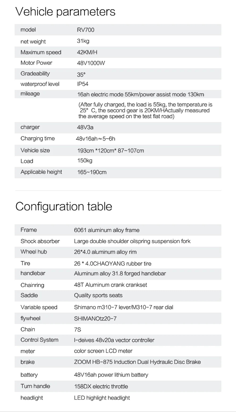 LANKELEISI RV700 Electric Bike 1000W 48V 16Ah Hybrid Cruiser Mountain City E-Bike