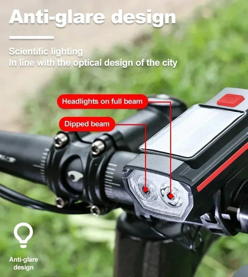 000mAh 2000LM Solar Powered Bike Light
