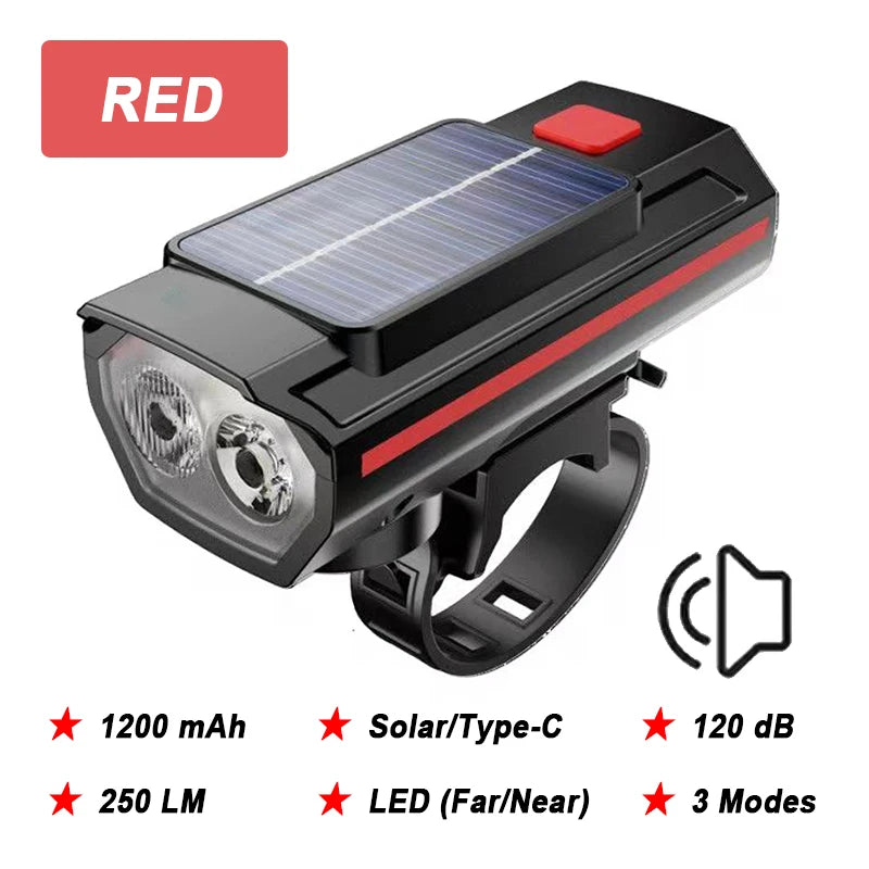 000mAh 2000LM Solar Powered Bike Light