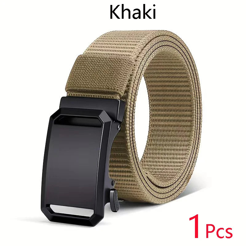 Automatic Buckle Tactical Belt | Durable Canvas Waist Belt for Men Outdoor, Hunting, Training, Casual Wear