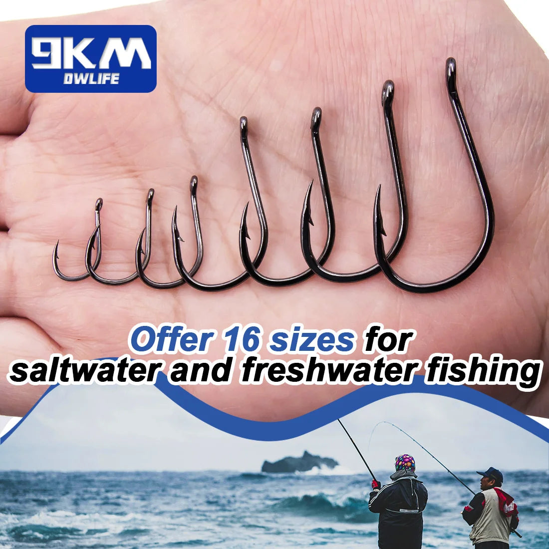 9KM 50–200pcs Strong Circle Carp Fishing Hooks Saltwater