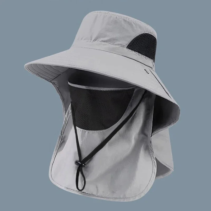 Summer Sun Hat with UV Protection | Outdoor Fishing, Hiking, Camping Bucket Cap with Neck Flap for Men & Women