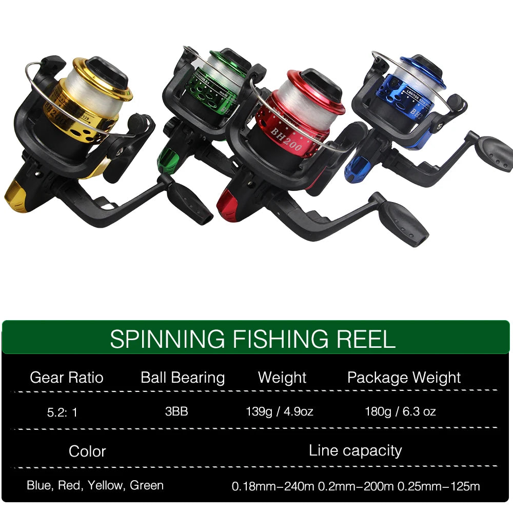 Santa King Fishing Rod Reel Combo Kit | Telescopic Travel Fishing Pole with Spinning Reel, Baits & Hooks
