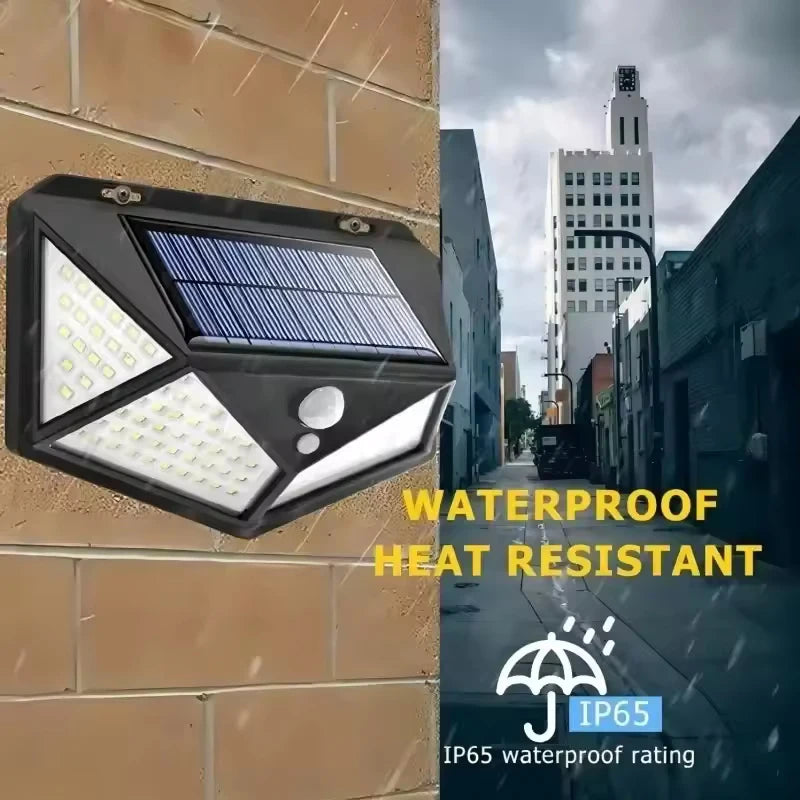 100 LED Solar Wall Lamp | Outdoor Waterproof Motion Sensor Street & Garden Light