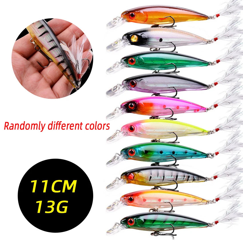 Fishing Lure Set 3/5/8 Pcs Random Minnow Crankbait Artificial Wobble Baits