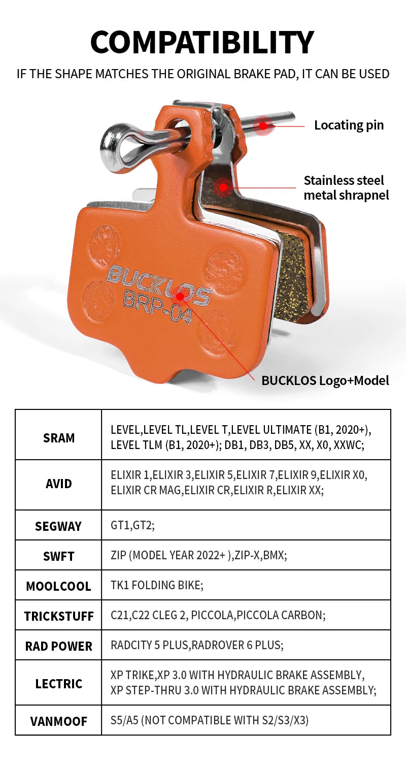 BUCKLOS Metallic Disc Brake Pads