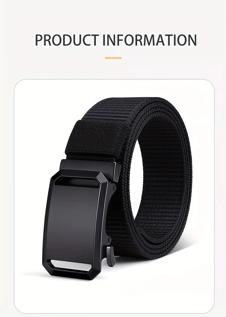 Automatic Buckle Tactical Belt | Durable Canvas Waist Belt for Men Outdoor, Hunting, Training, Casual Wear