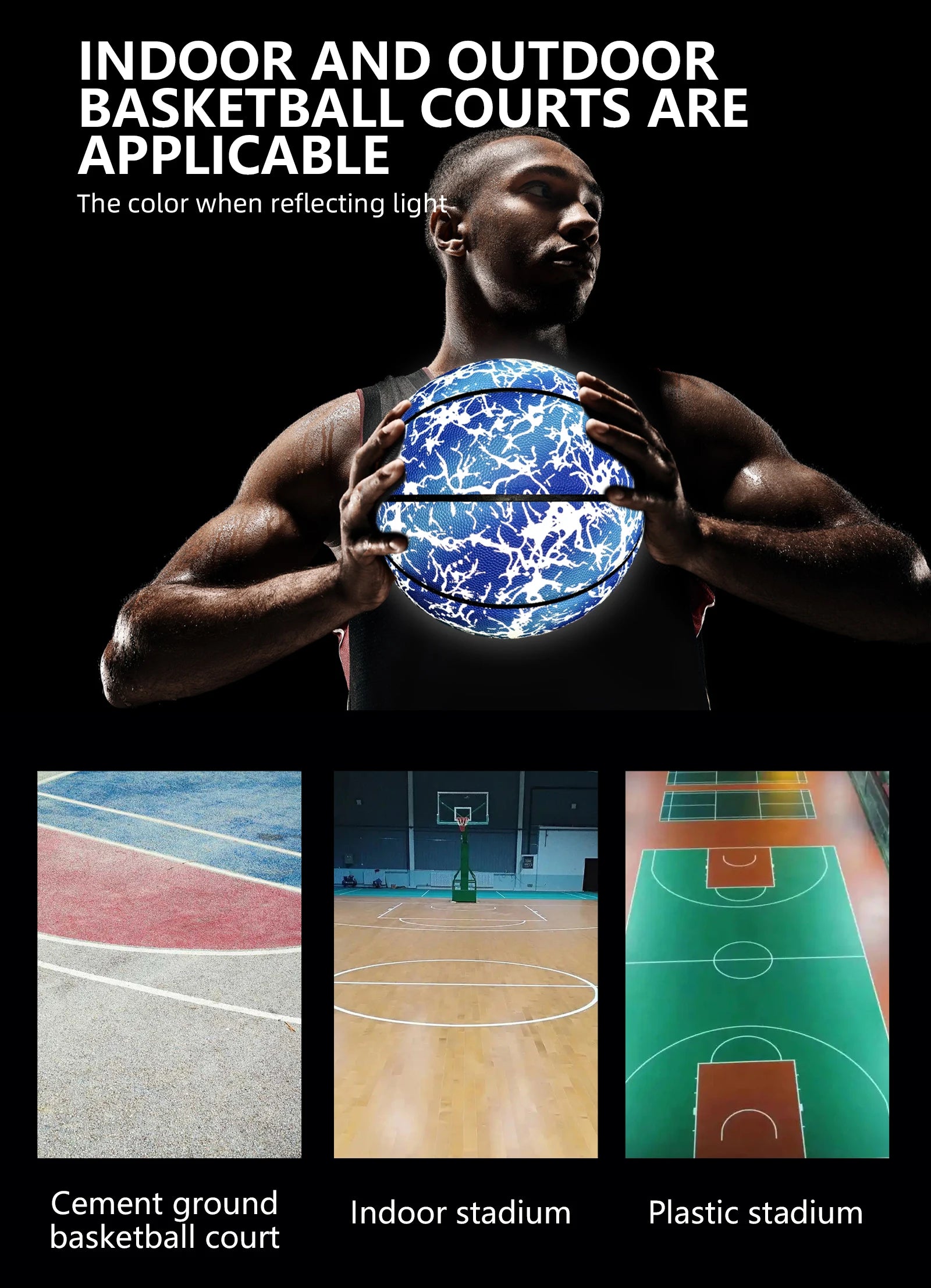 Luminous Night Basketball | Size 5/6/7 Glow in the Dark Composite Leather Ball for Indoor & Outdoor Play