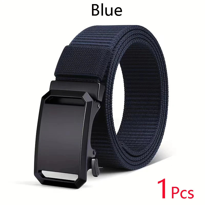 Automatic Buckle Tactical Belt | Durable Canvas Waist Belt for Men Outdoor, Hunting, Training, Casual Wear