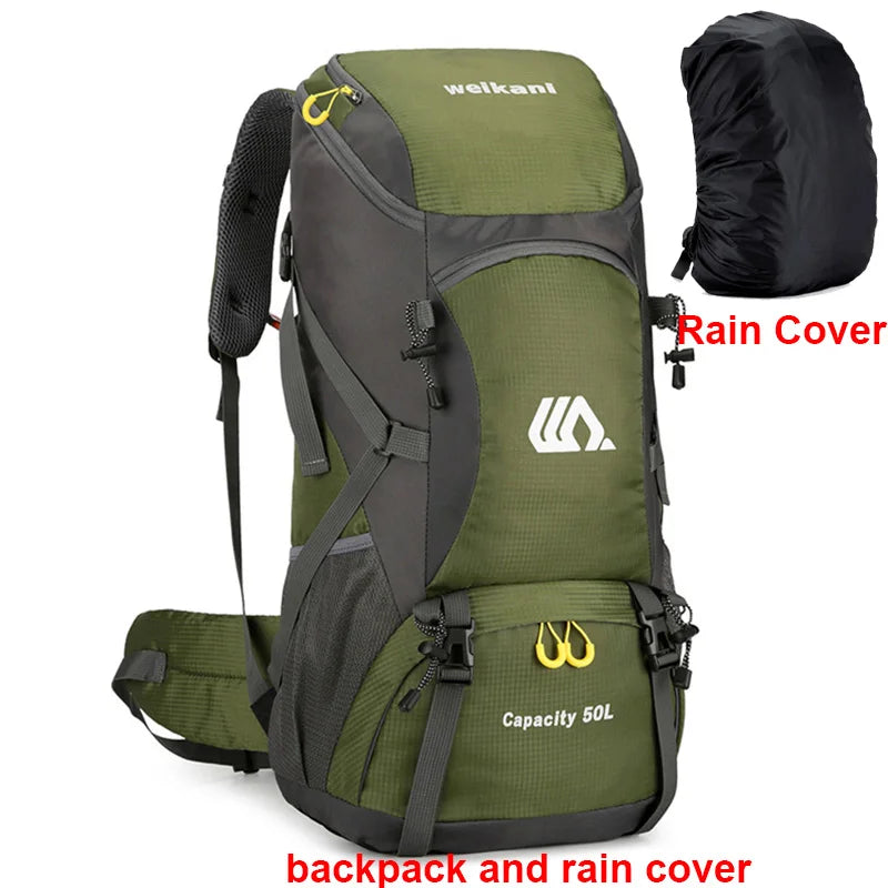 50L Travel Backpack | Waterproof Hiking Camping Rucksack for Men, Large Outdoor Climbing & Mountaineering Bag