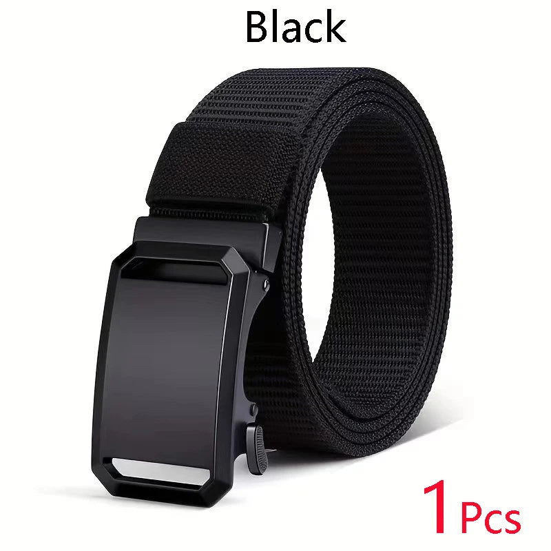 Automatic Buckle Tactical Belt | Durable Canvas Waist Belt for Men Outdoor, Hunting, Training, Casual Wear