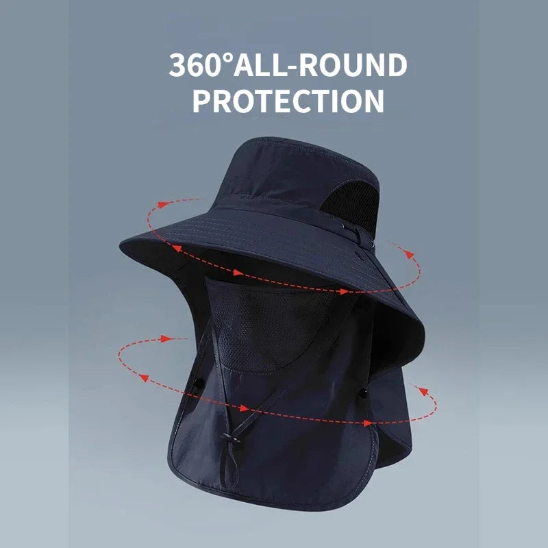 Summer UV Protection Sun Hat with Neck Flap | Outdoor Fishing, Hiking & Camping Bucket Cap