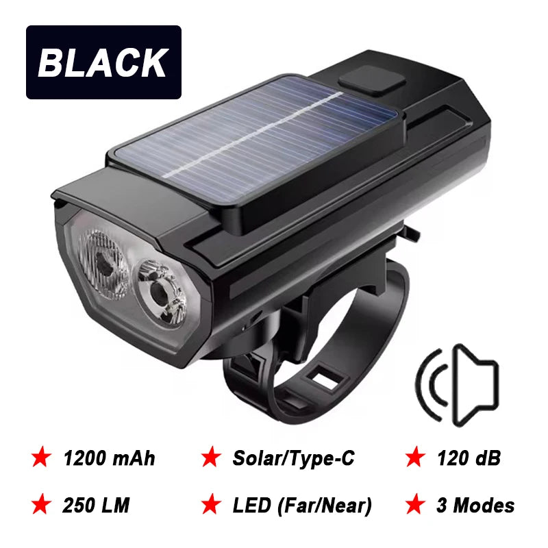000mAh 2000LM Solar Powered Bike Light